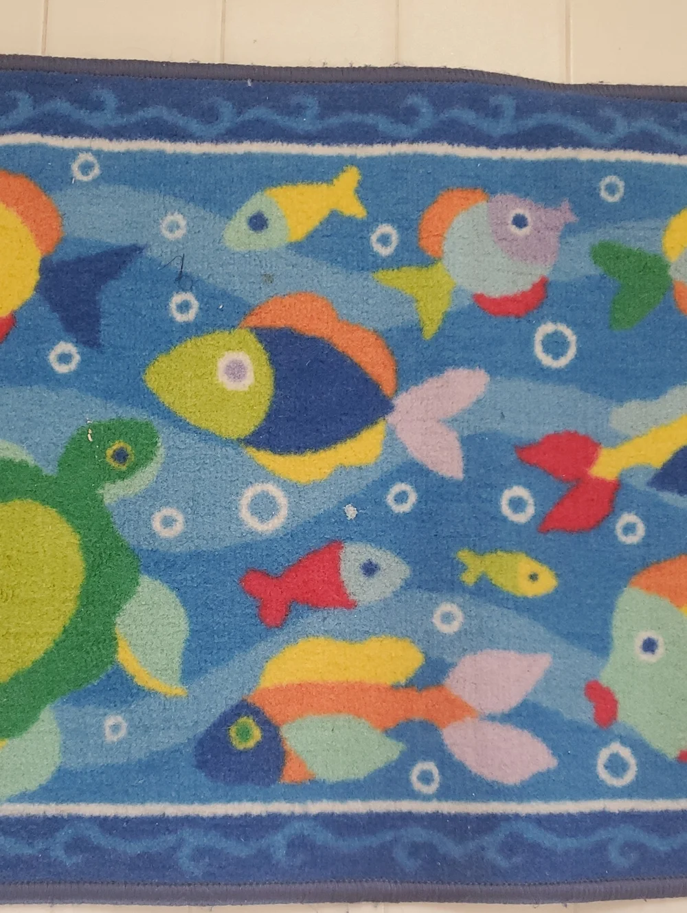 Blue Multicolor Fish & Turtle Bath Mat